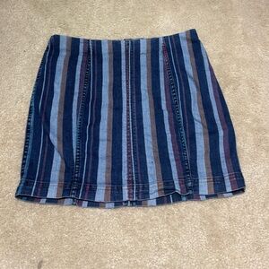 Free People Multicolor Striped Denim Mini Skirt, 12